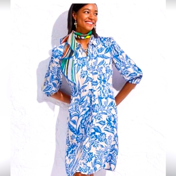 CAbi Dresses & Skirts - Cabi Athena Dress - #6149 Blue flower print Size Medium